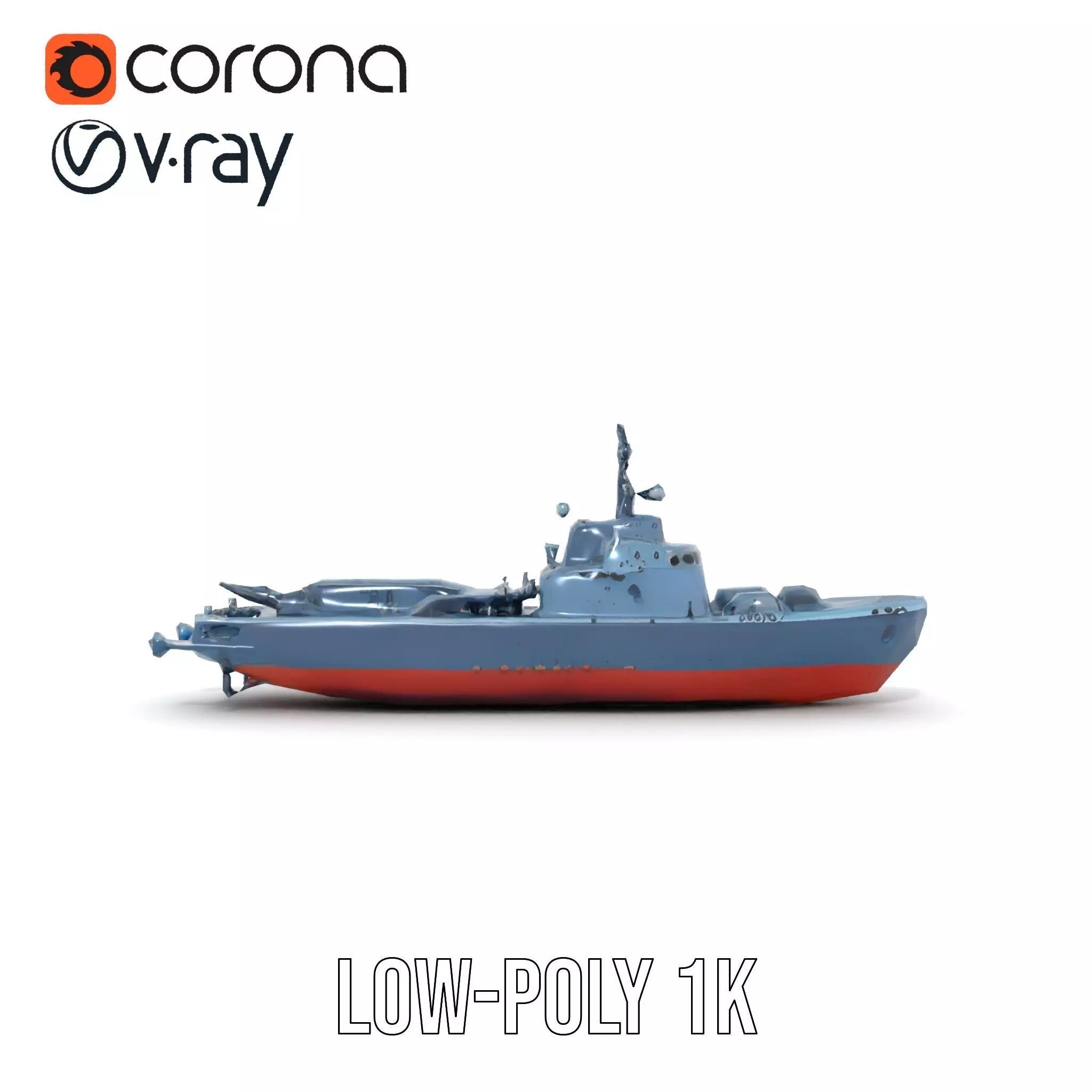 Modern Warship model pack Low-poly 3D model_14