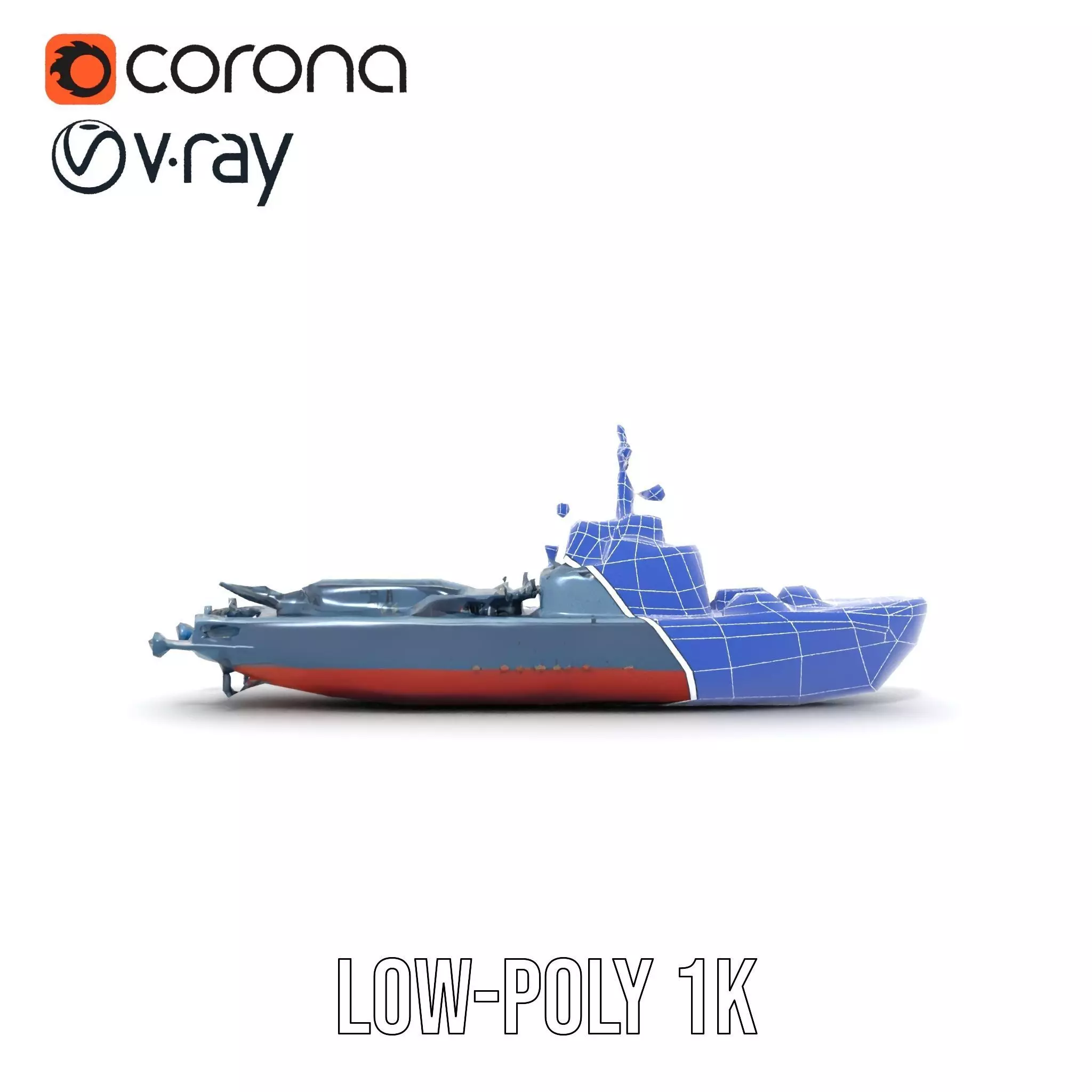 Modern Warship model pack Low-poly 3D model_30