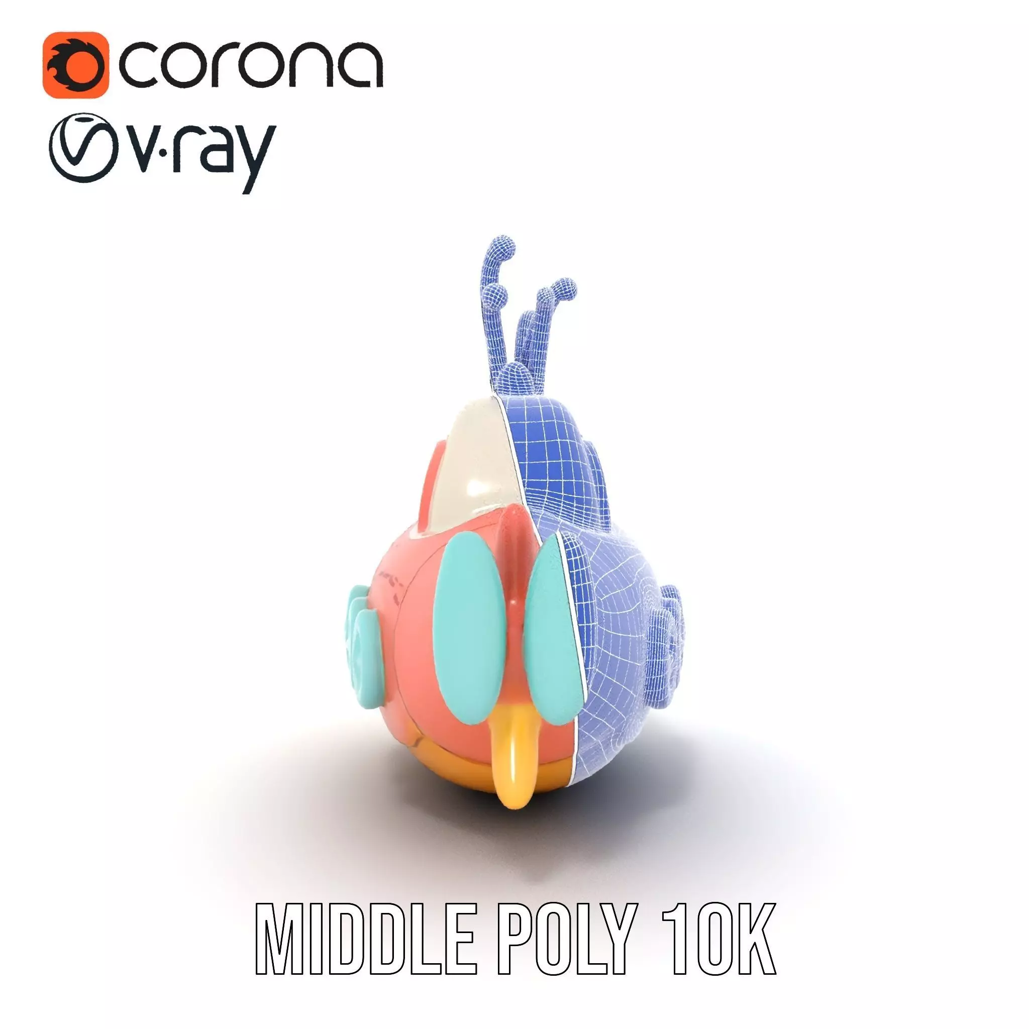 Colorful Submarine Toy model pack Low-poly 3D model_30