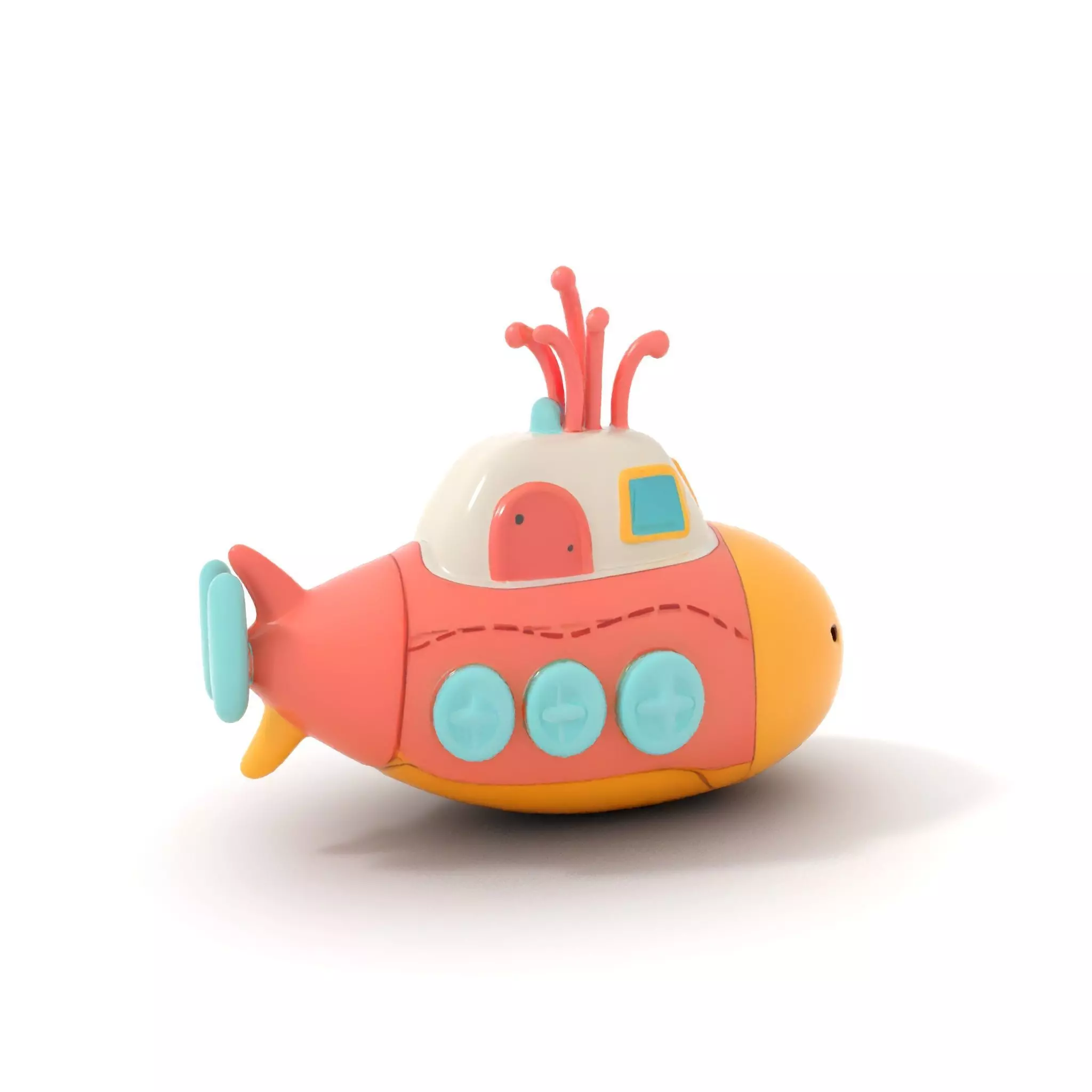 Colorful Submarine Toy model pack Low-poly 3D model_15