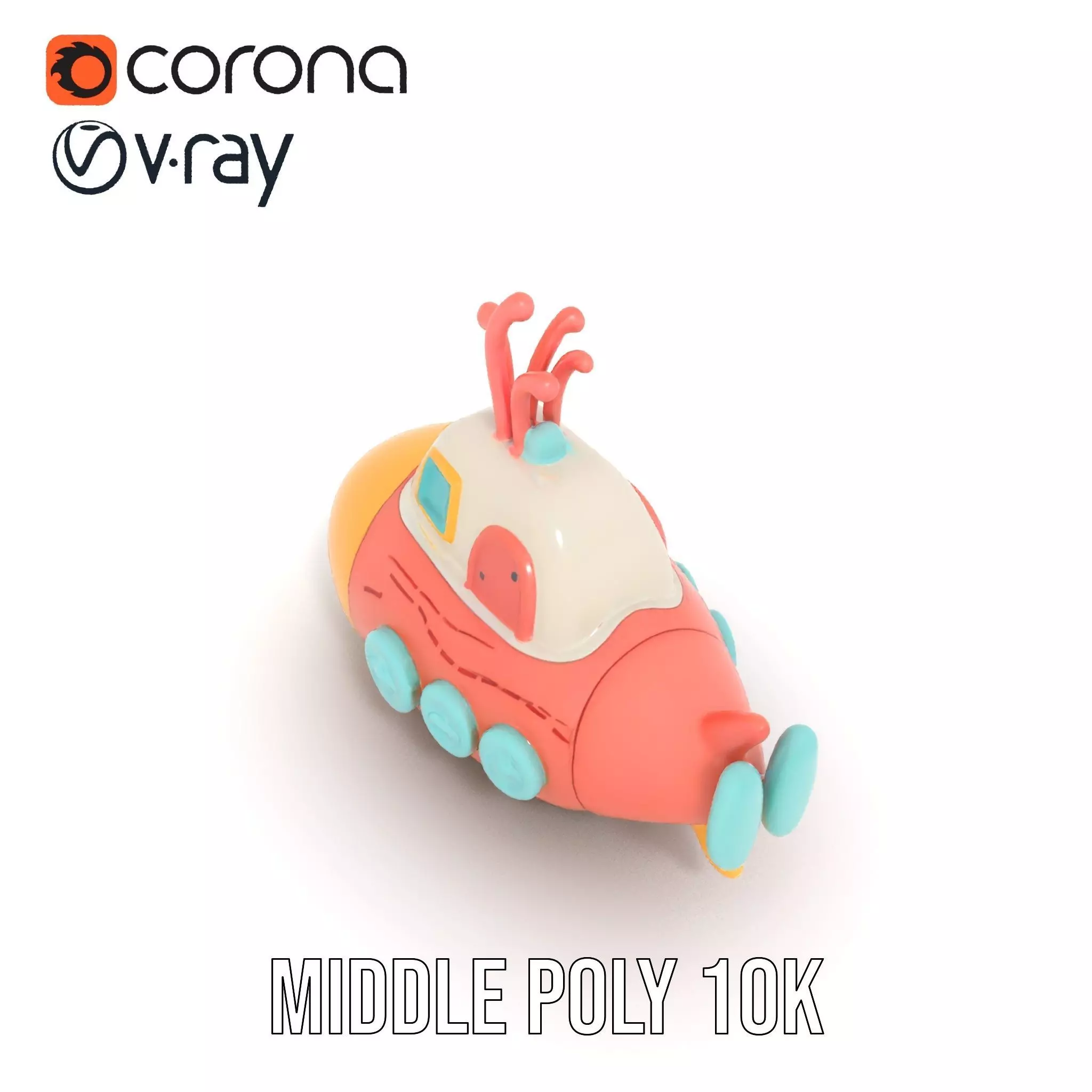 Colorful Submarine Toy model pack Low-poly 3D model_18