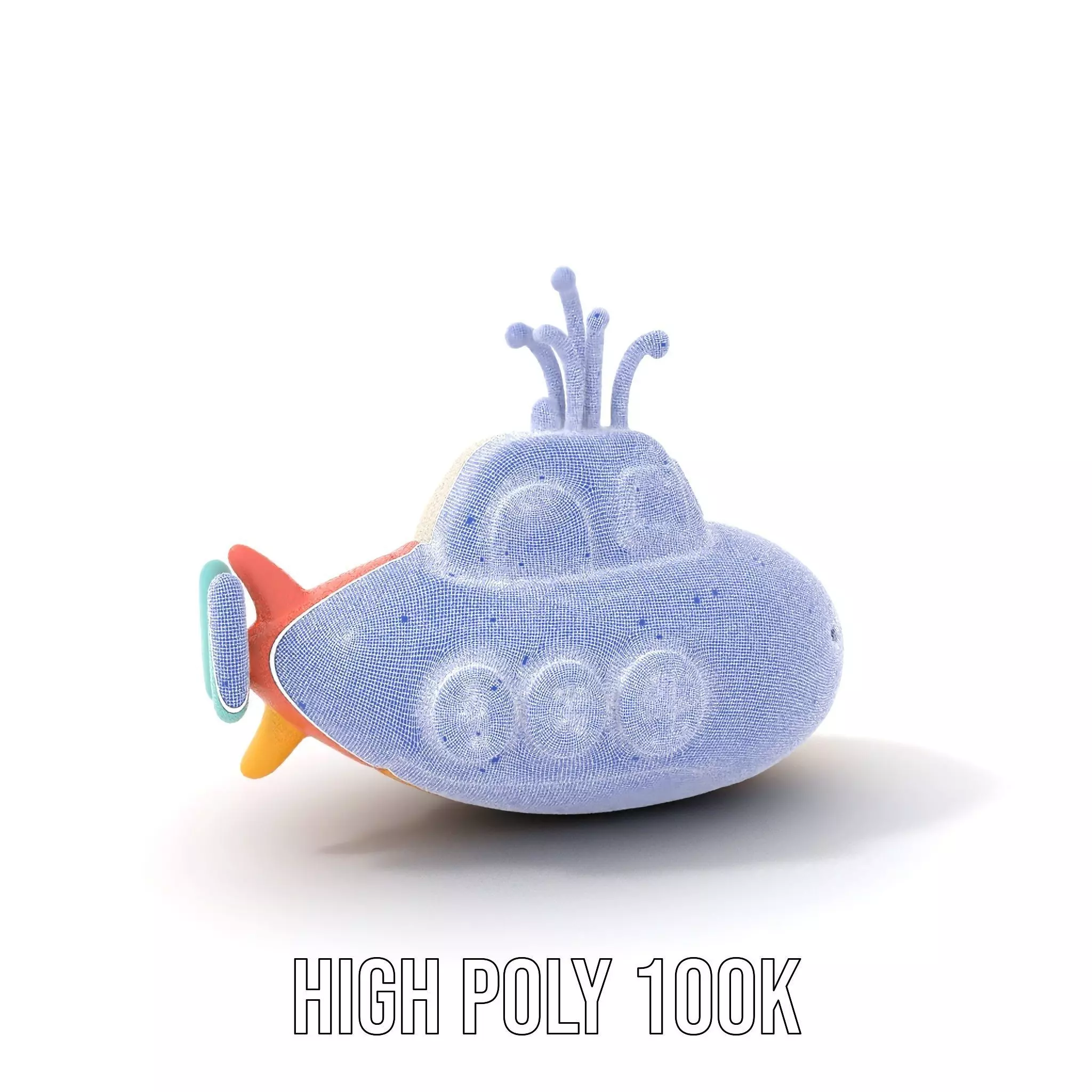 Colorful Submarine Toy model pack Low-poly 3D model_4
