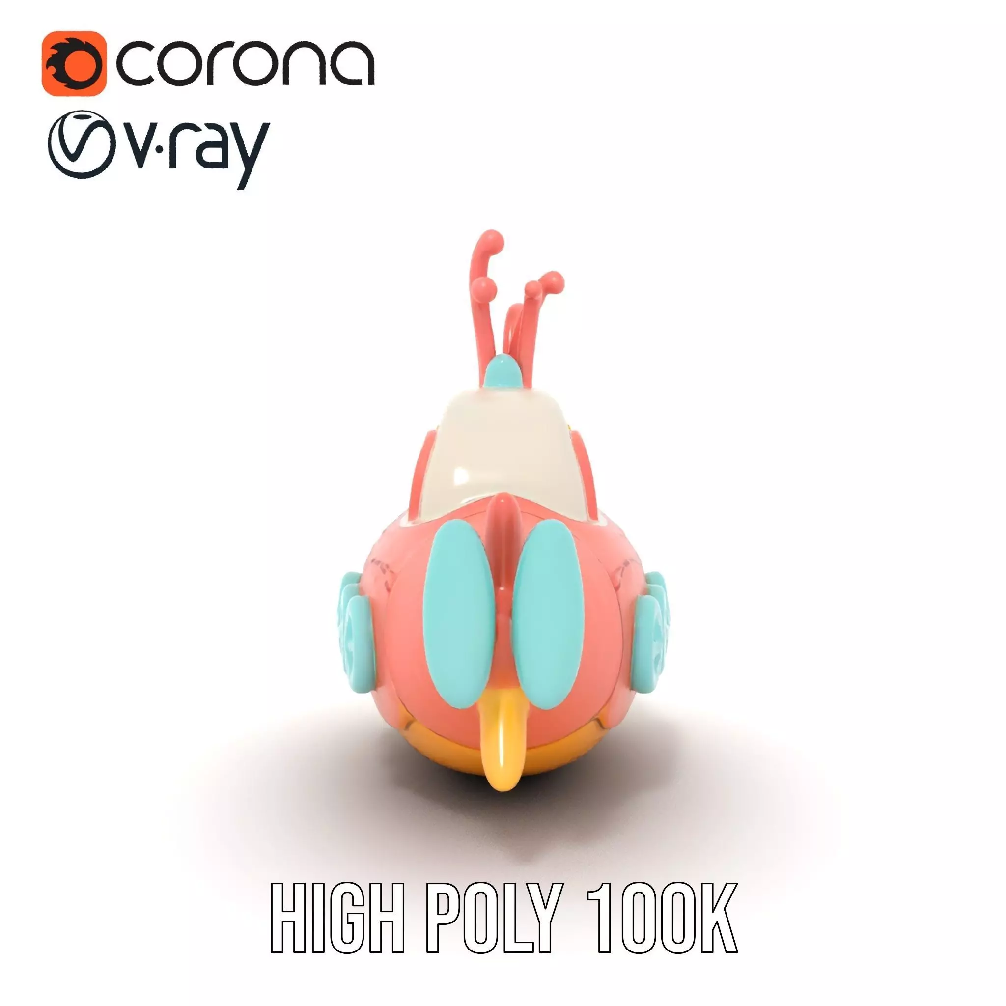 Colorful Submarine Toy model pack Low-poly 3D model_29