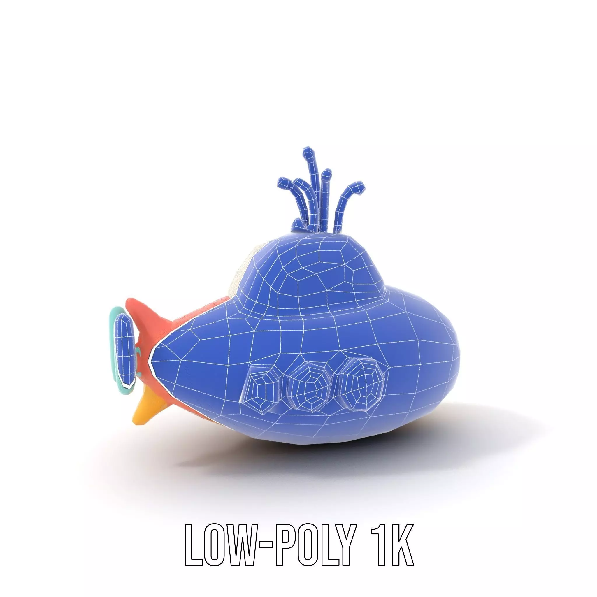 Colorful Submarine Toy model pack Low-poly 3D model_25