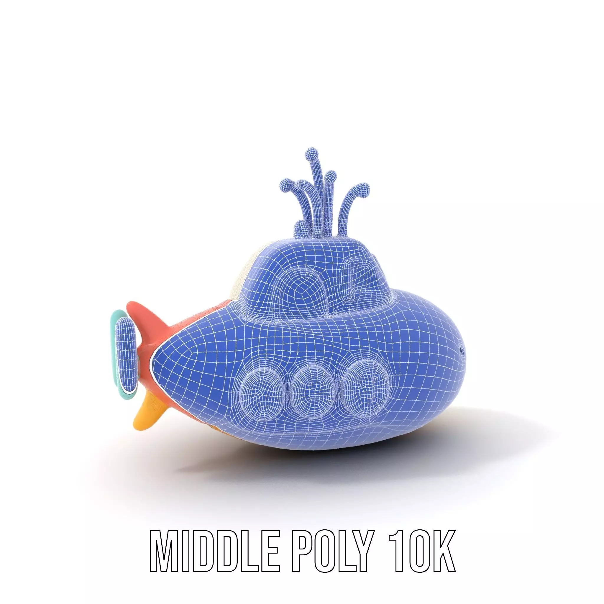 Colorful Submarine Toy model pack Low-poly 3D model_11