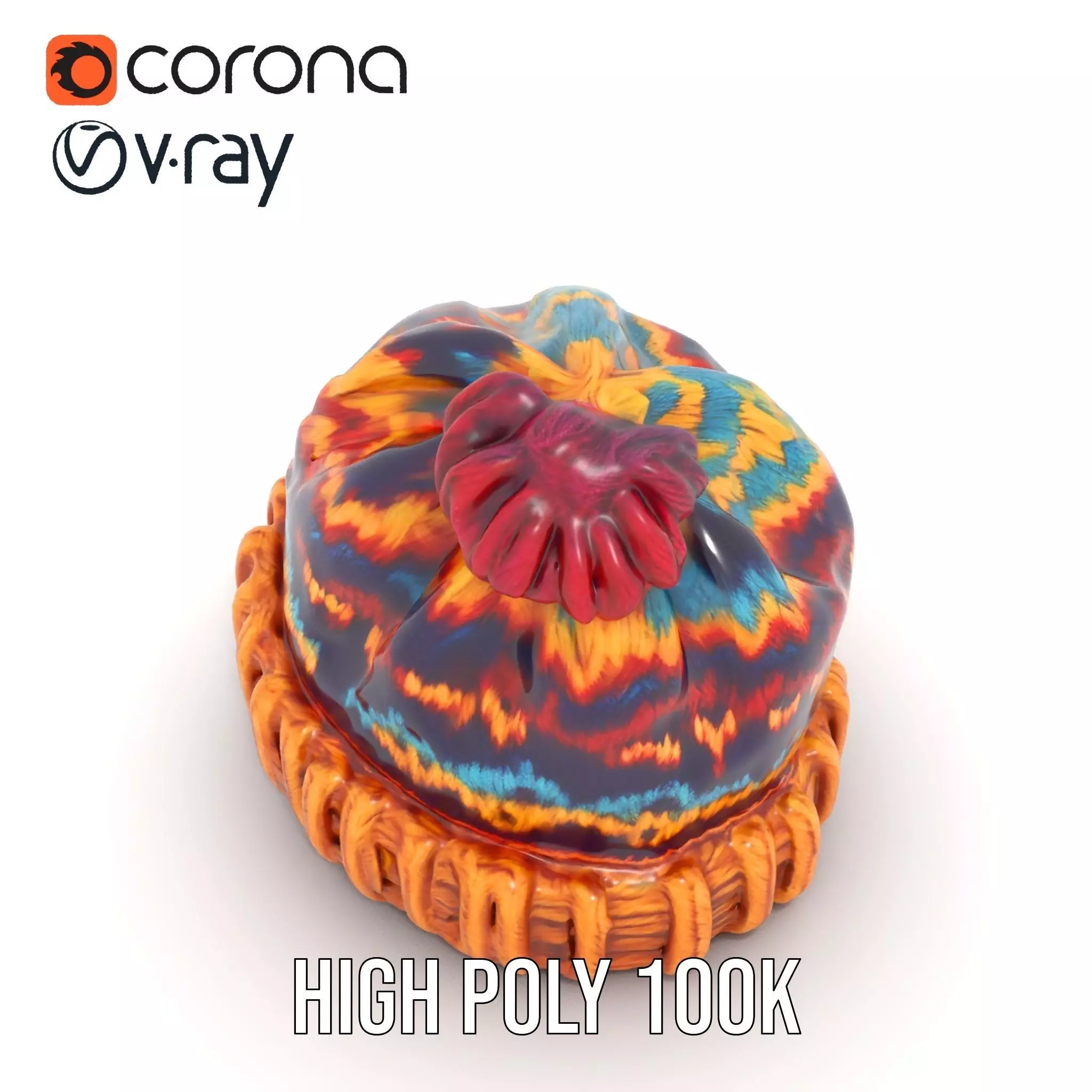 Colorful Knitted Beanie model pack Low-poly 3D model_28