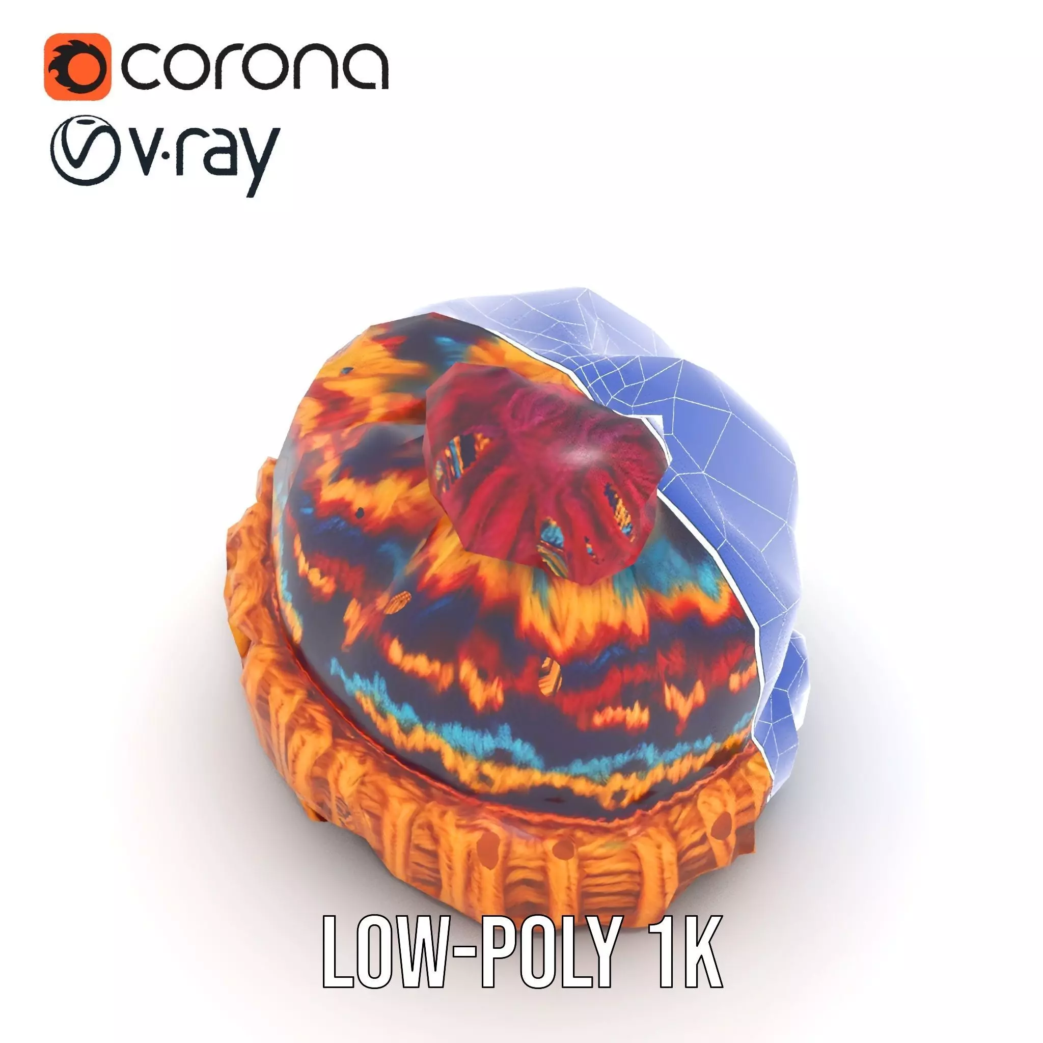 Colorful Knitted Beanie model pack Low-poly 3D model_9