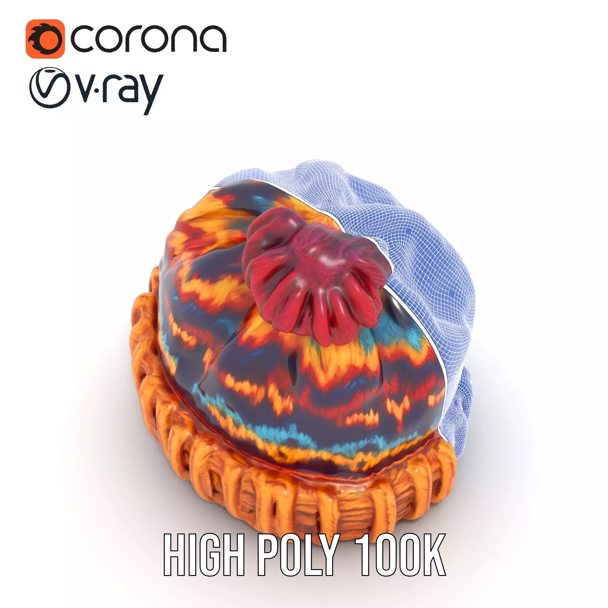 Colorful Knitted Beanie model pack Low-poly 3D model_23