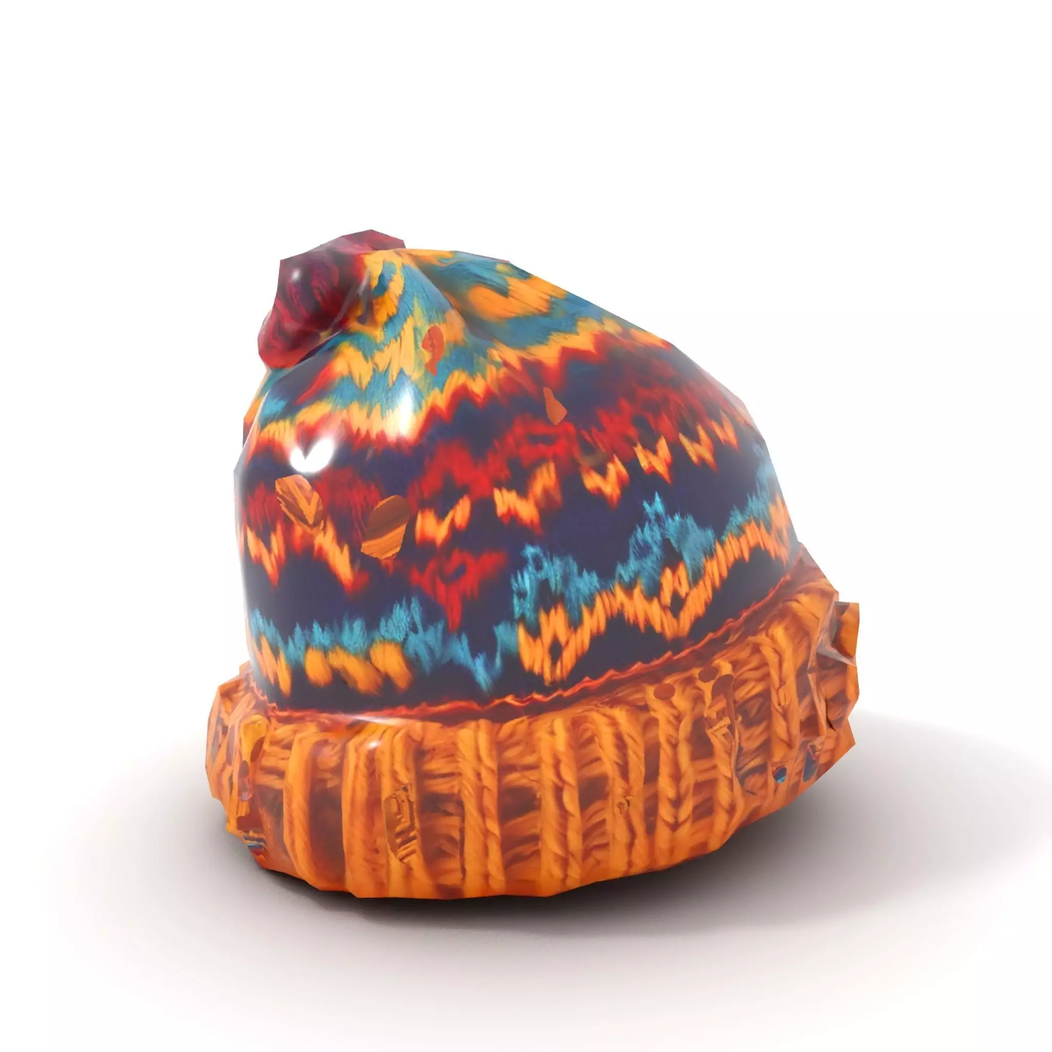 Colorful Knitted Beanie model pack Low-poly 3D model_7