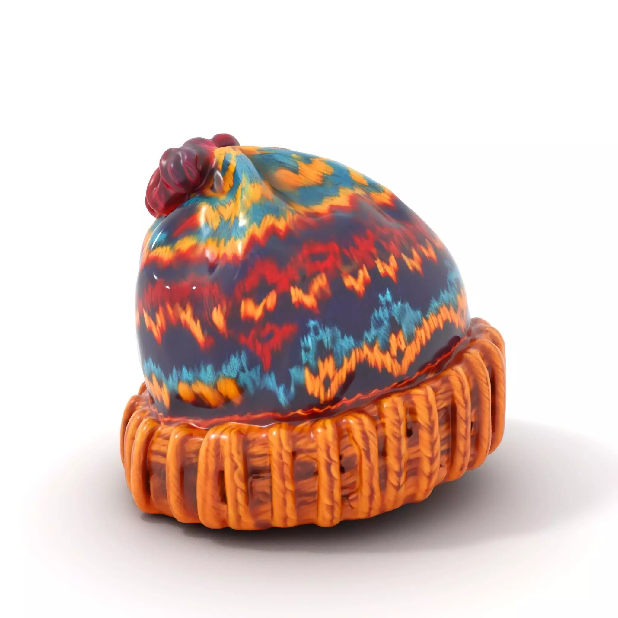 Colorful Knitted Beanie model pack Low-poly 3D model_0