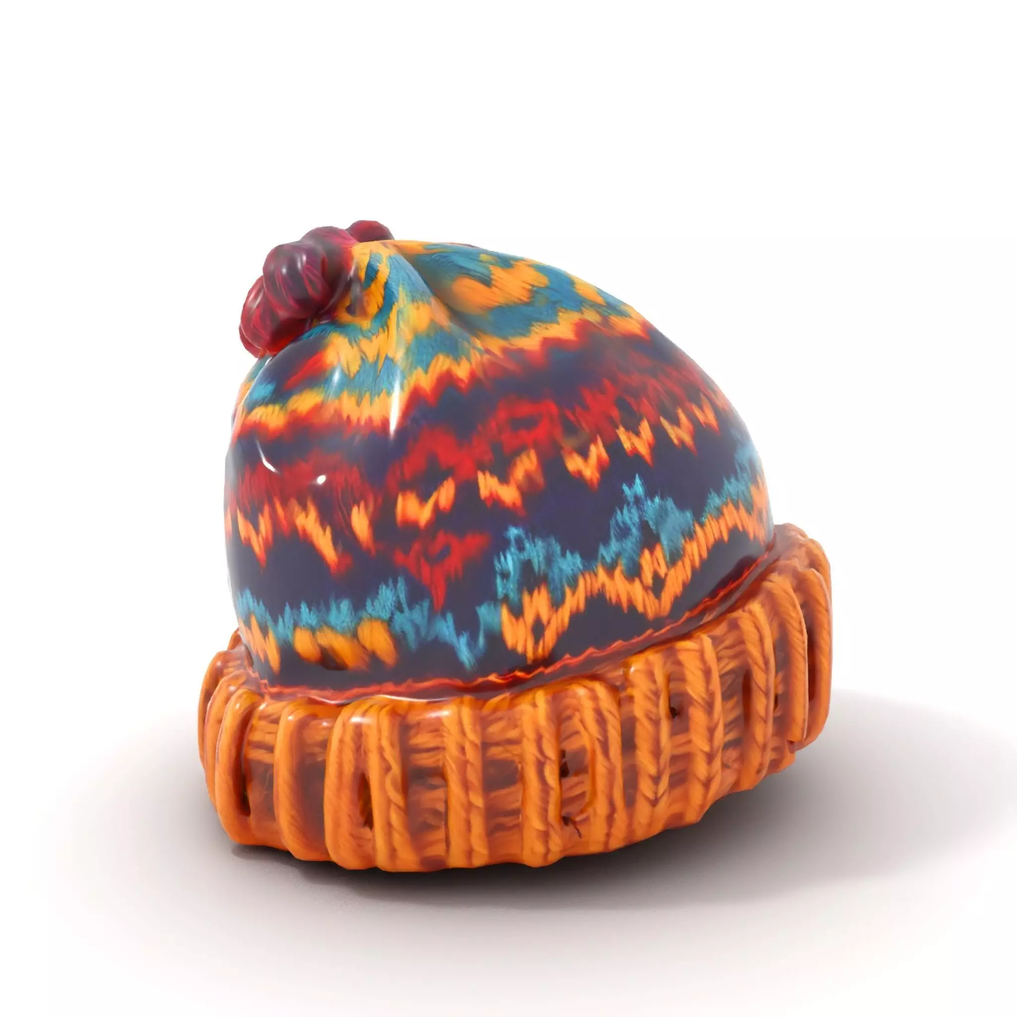 Colorful Knitted Beanie model pack Low-poly 3D model_5