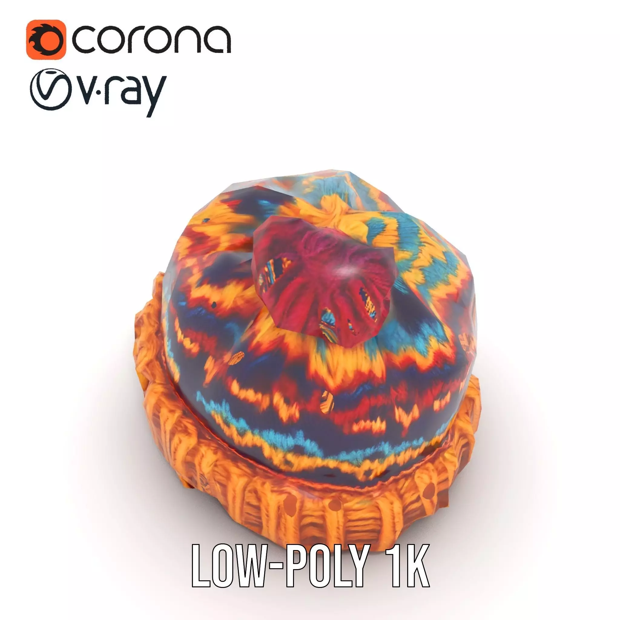 Colorful Knitted Beanie model pack Low-poly 3D model_22