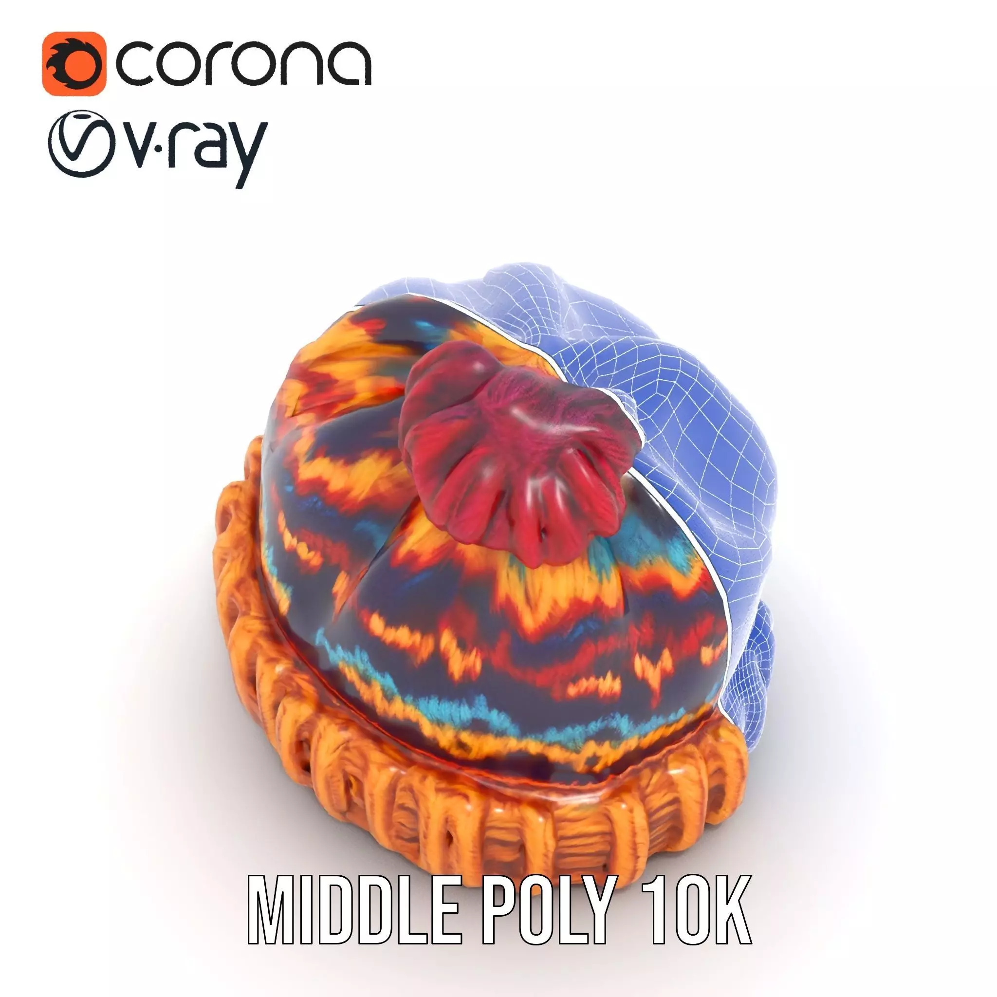 Colorful Knitted Beanie model pack Low-poly 3D model_10