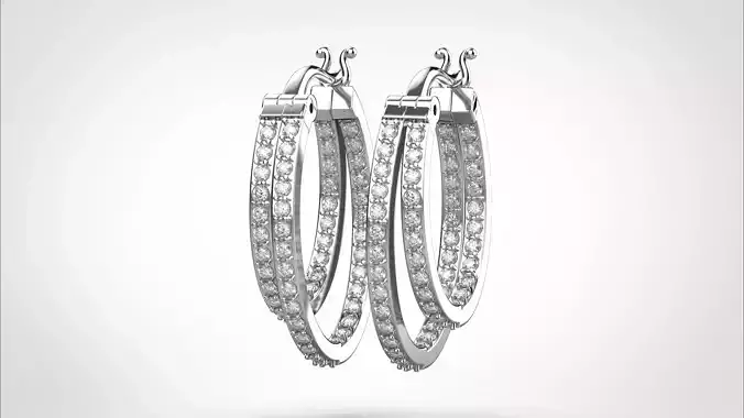 Dangle Earring stl obj 3D print model ER016 3D print model