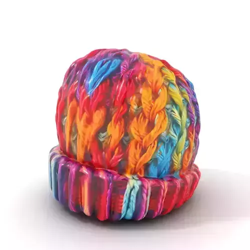 Vibrant Knitted Beanie model pack