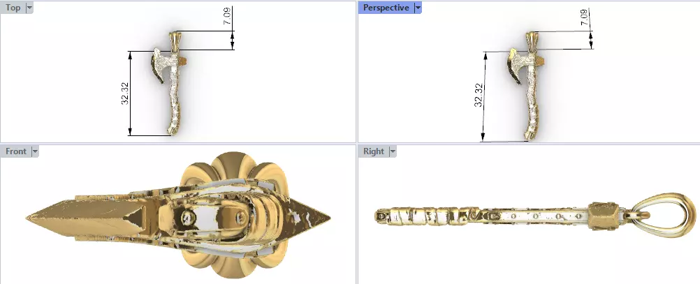 Axe pendant 3D print model_22