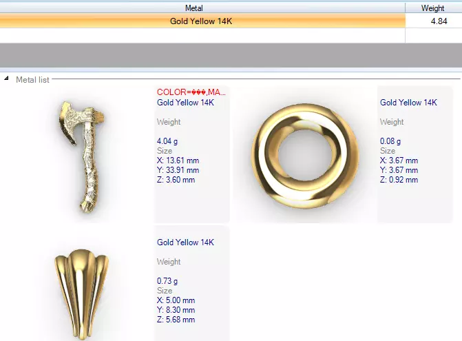 Axe pendant 3D print model_16