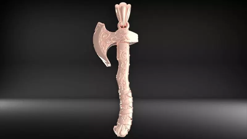 Axe pendant 3D print model_6