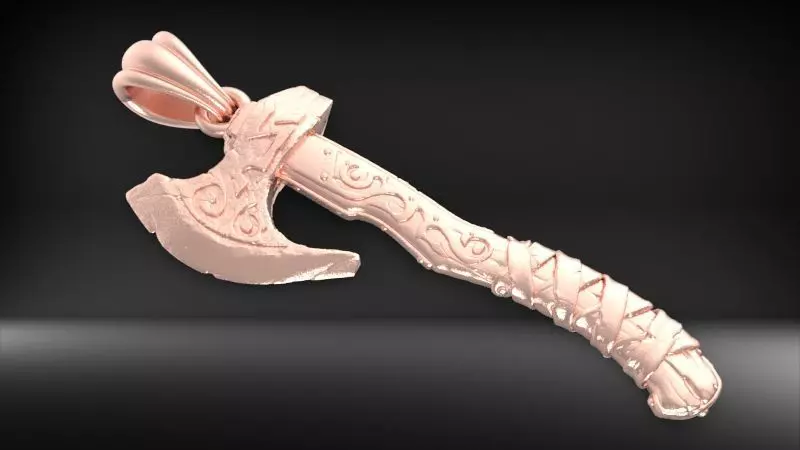 Axe pendant 3D print model_13