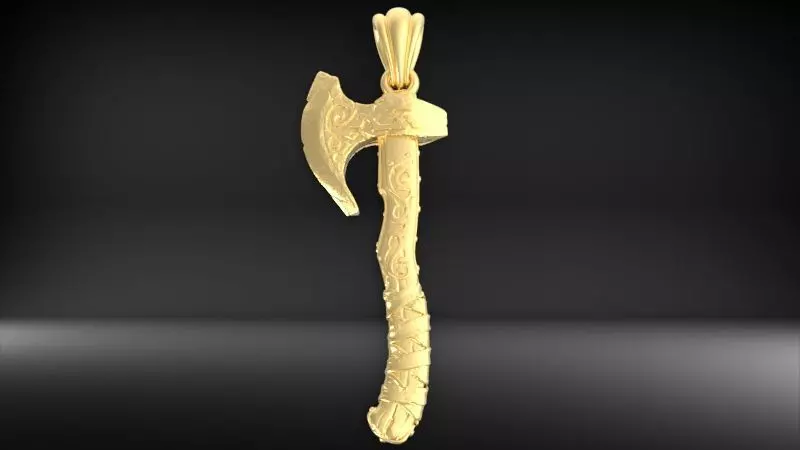 Axe pendant 3D print model_10