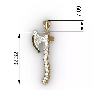 Axe pendant 3D print model_21