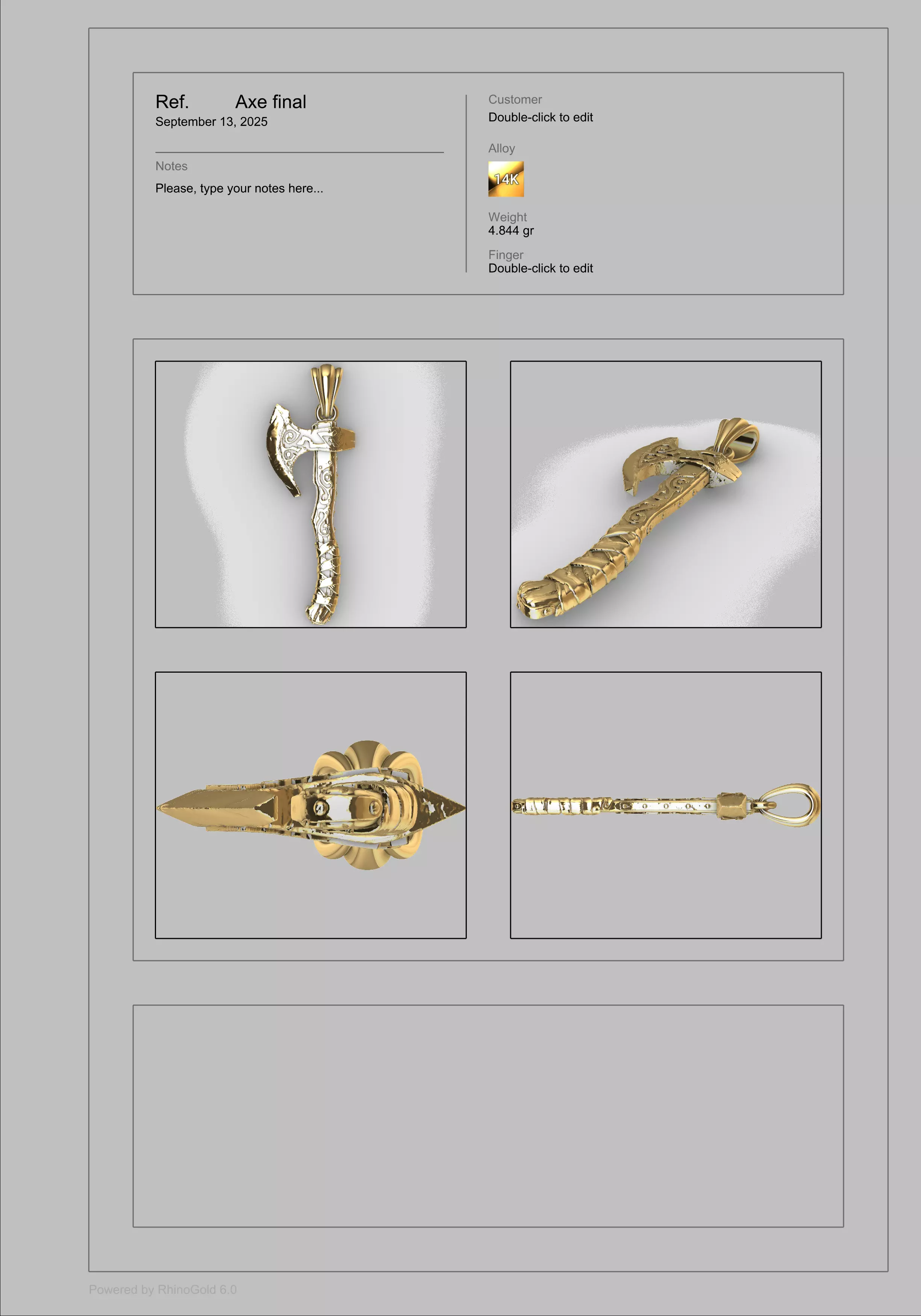 Axe pendant 3D print model_15