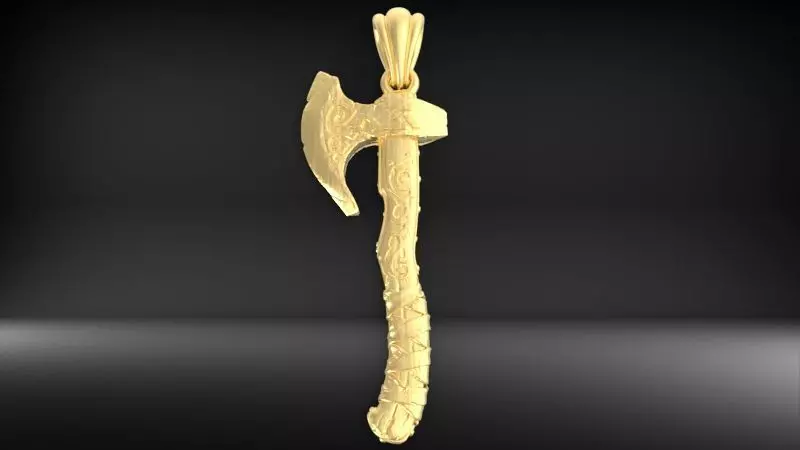 Axe pendant 3D print model_14