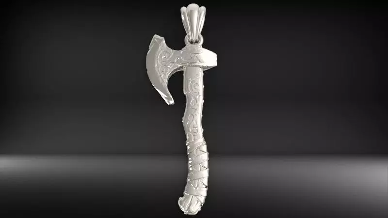 Axe pendant 3D print model_3