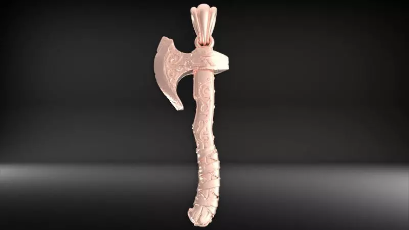 Axe pendant 3D print model_7