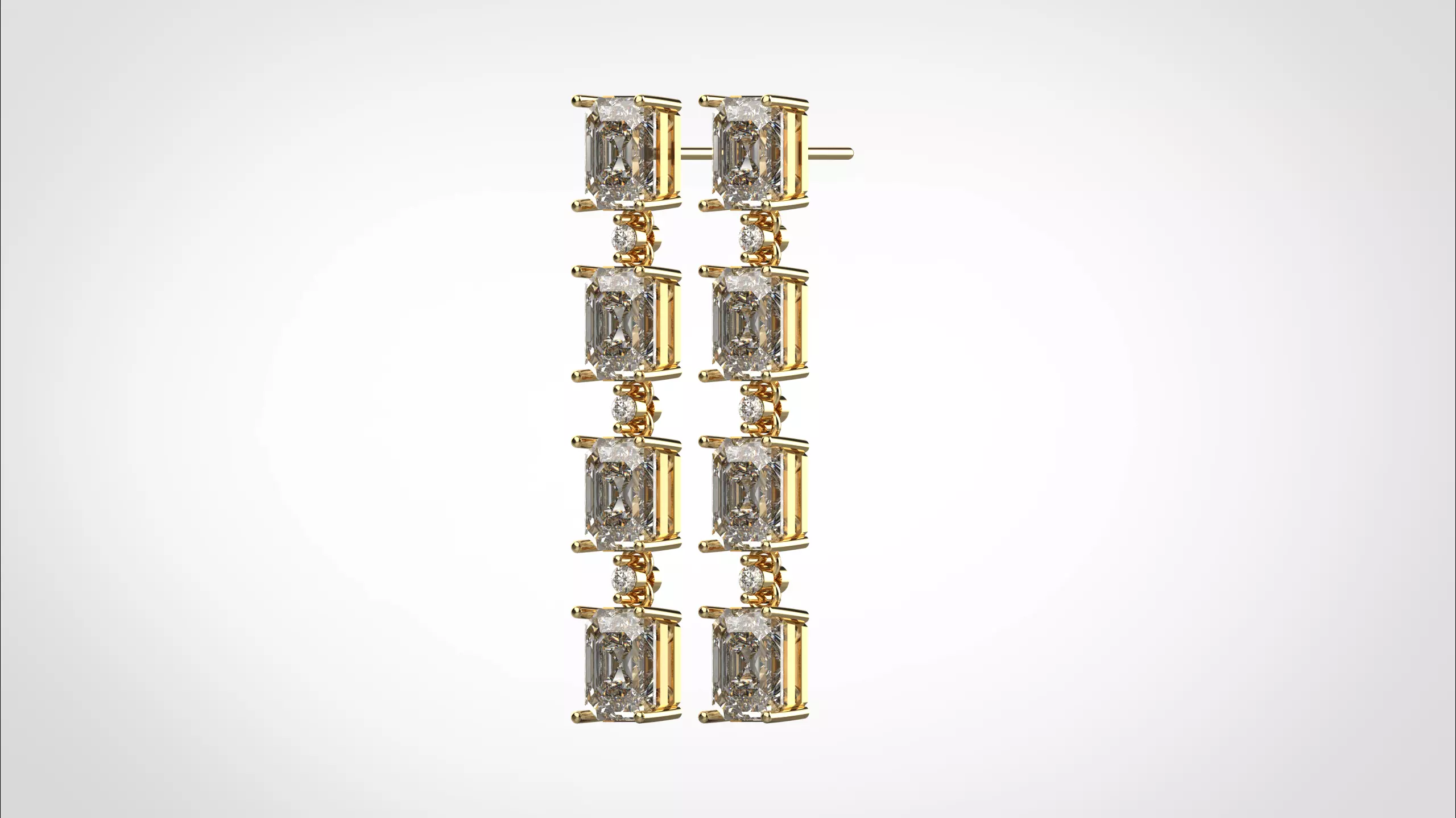 Dangle Earring stl obj 3D print model ER017 3D print model 3D print model_12