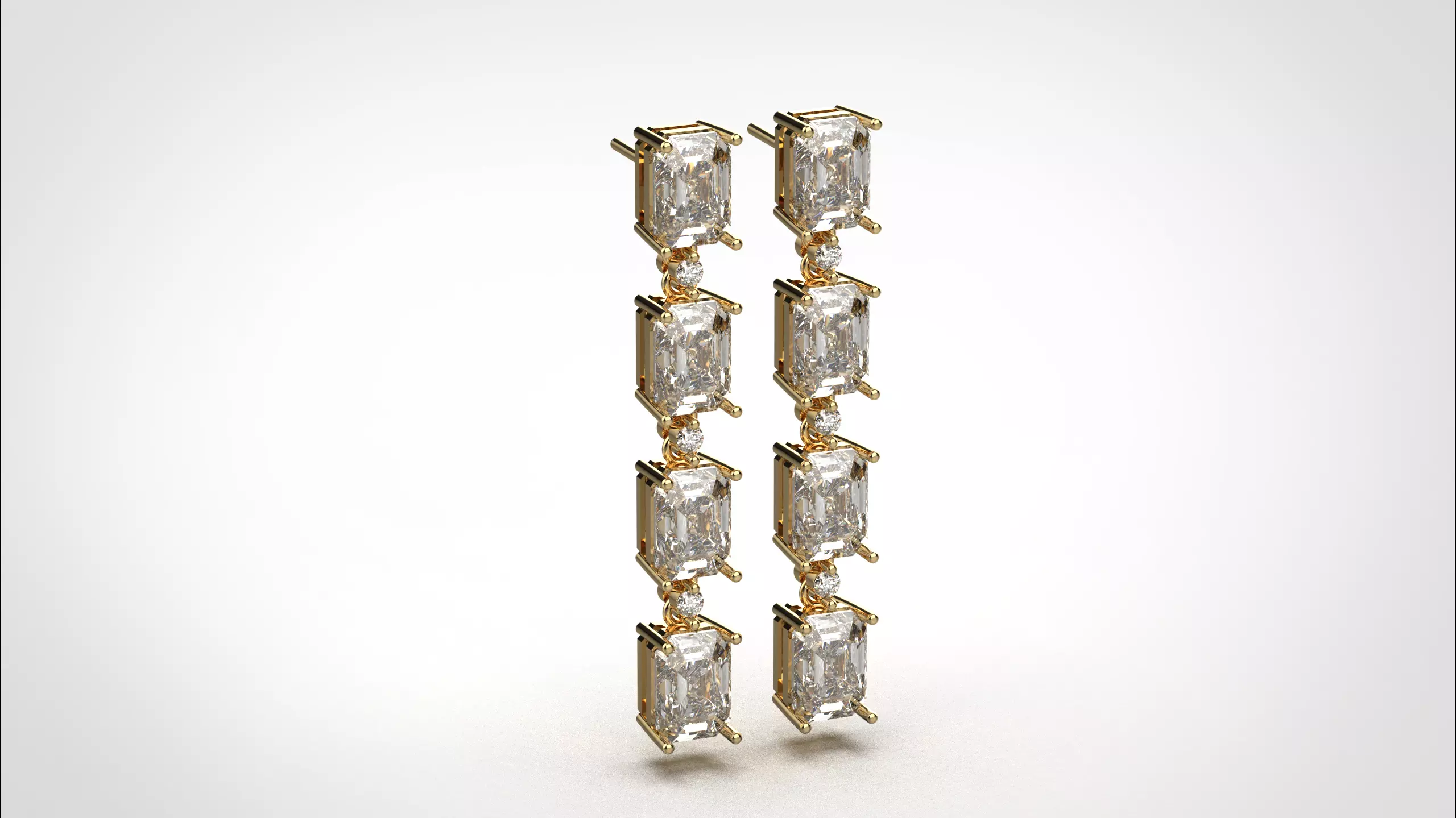 Dangle Earring stl obj 3D print model ER017 3D print model 3D print model_11