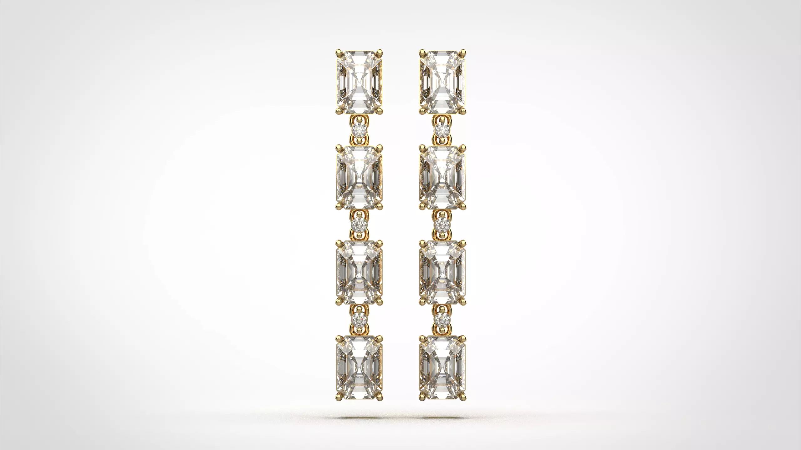 Dangle Earring stl obj 3D print model ER017 3D print model 3D print model_14