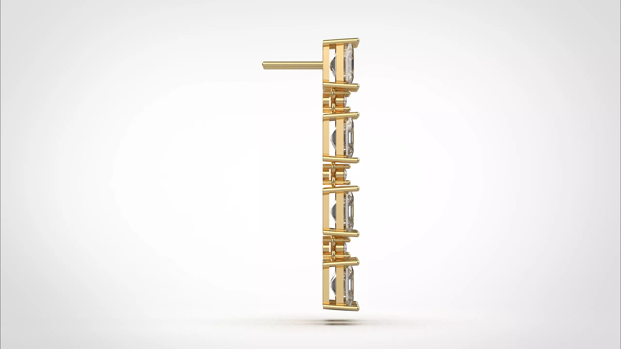 Dangle Earring stl obj 3D print model ER017 3D print model 3D print model_15