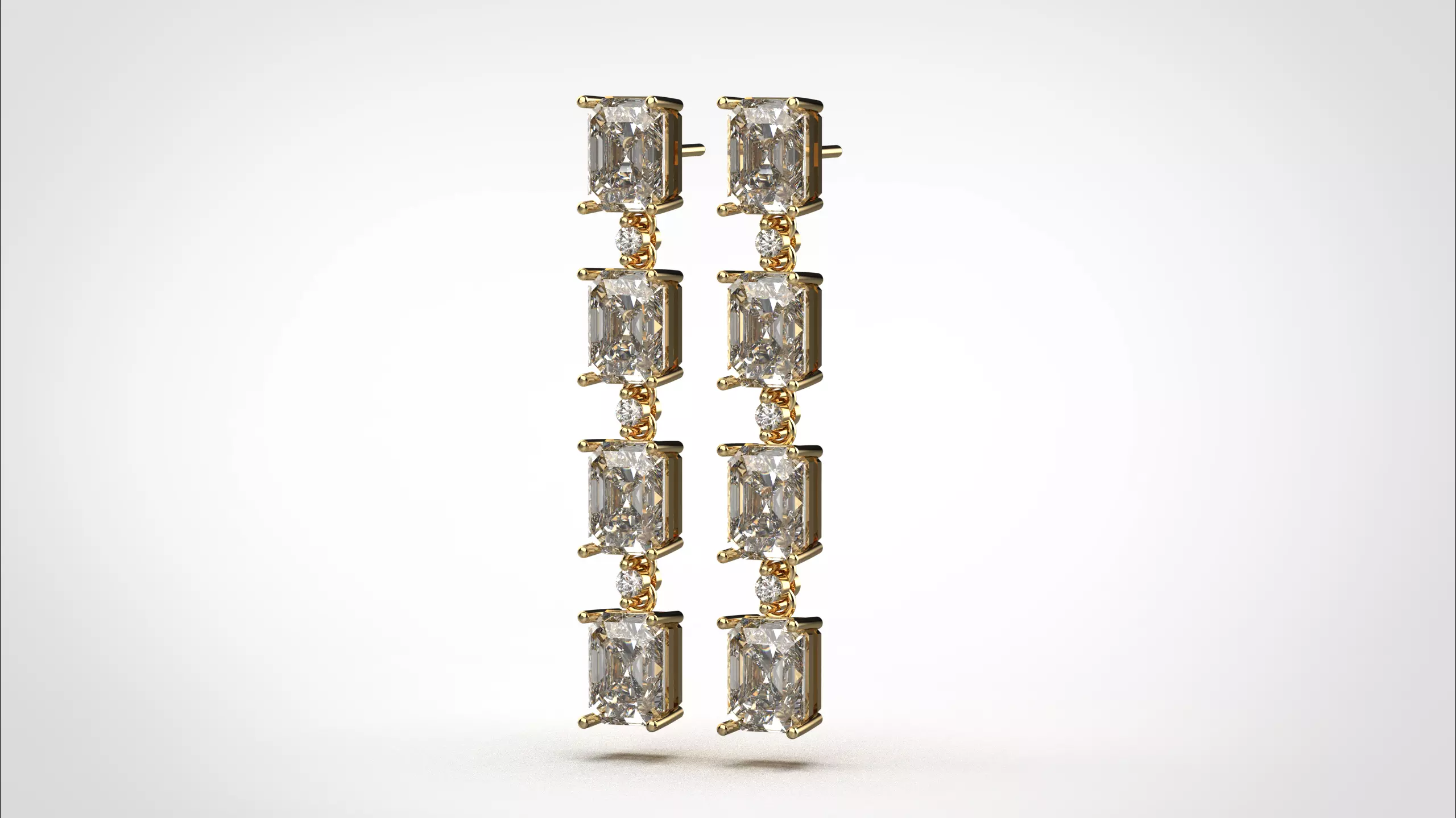 Dangle Earring stl obj 3D print model ER017 3D print model 3D print model_10