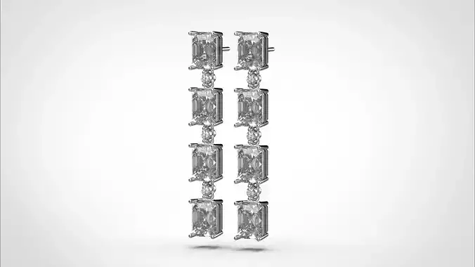 Dangle Earring stl obj 3D print model ER017 3D print model