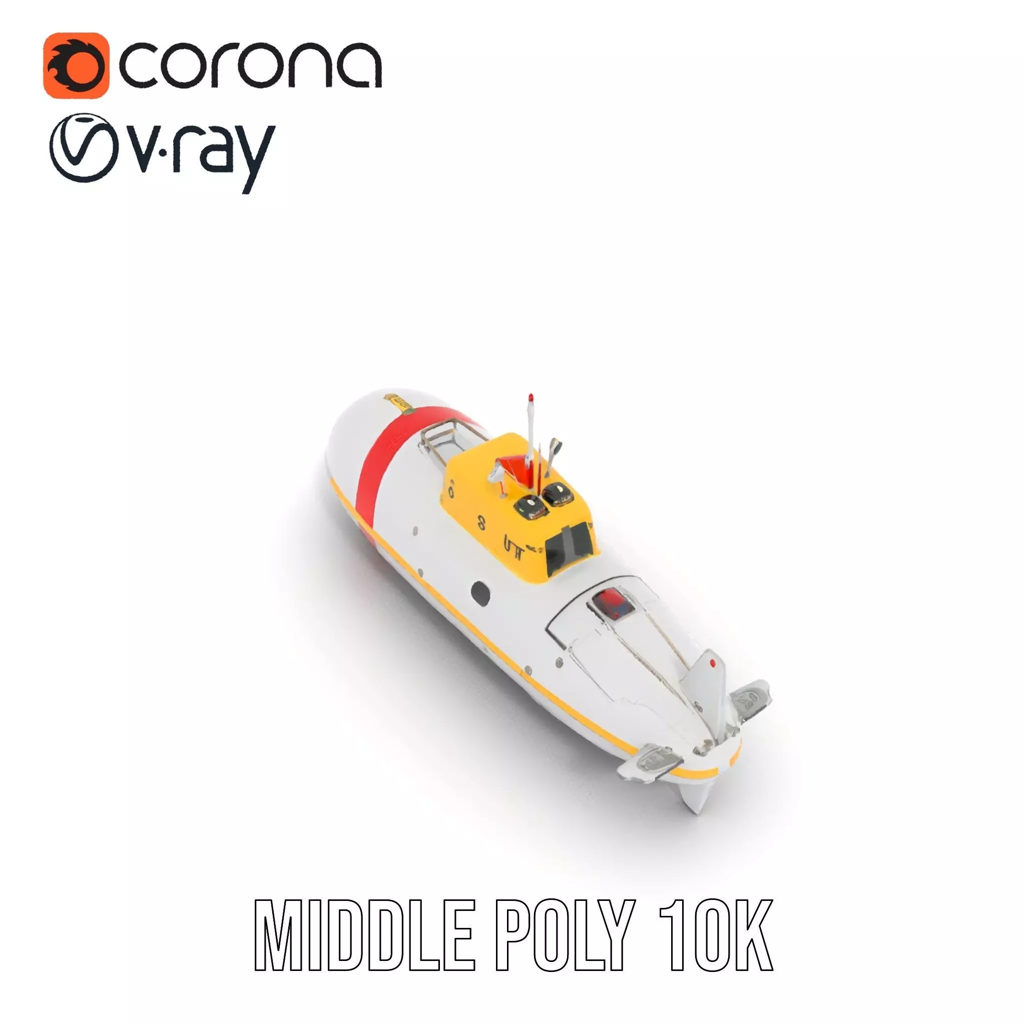 Rescue Submarine model pack Low-poly 3D model_13
