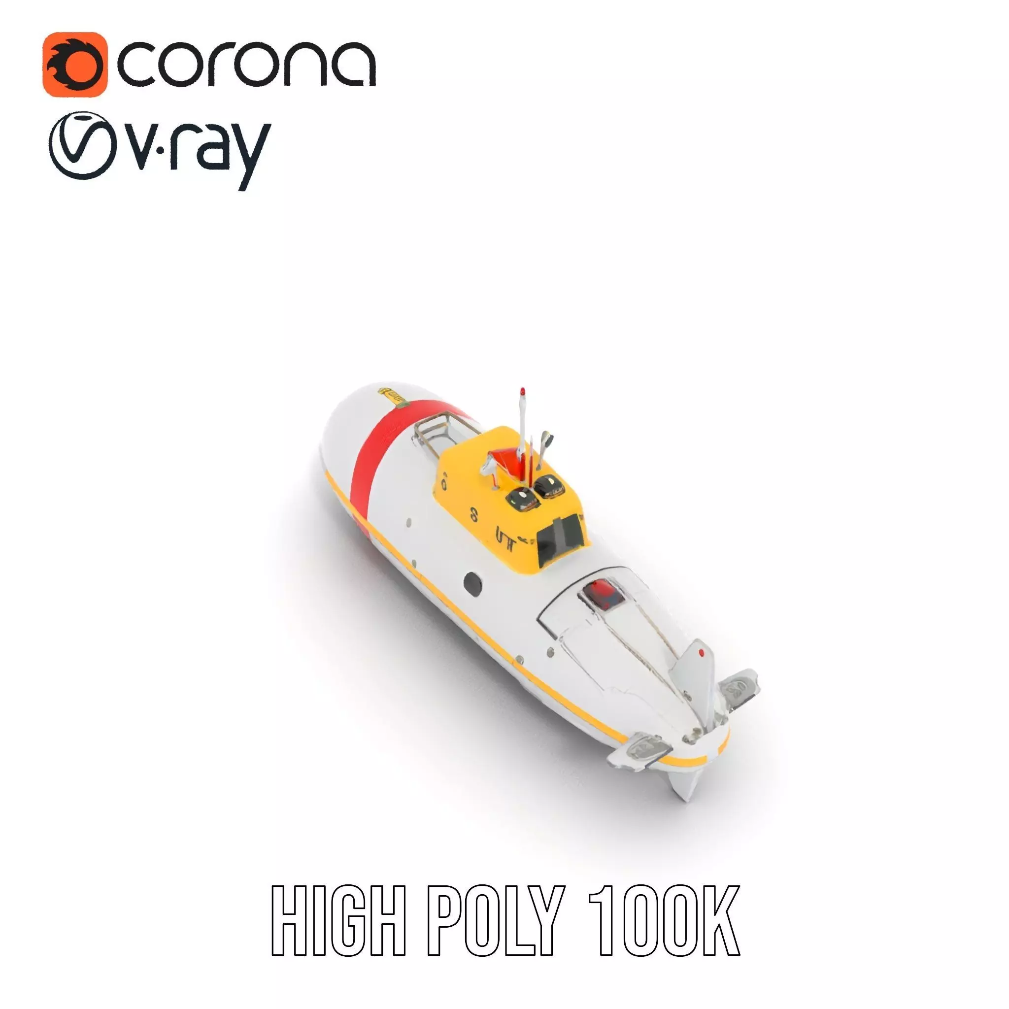 Rescue Submarine model pack Low-poly 3D model_32