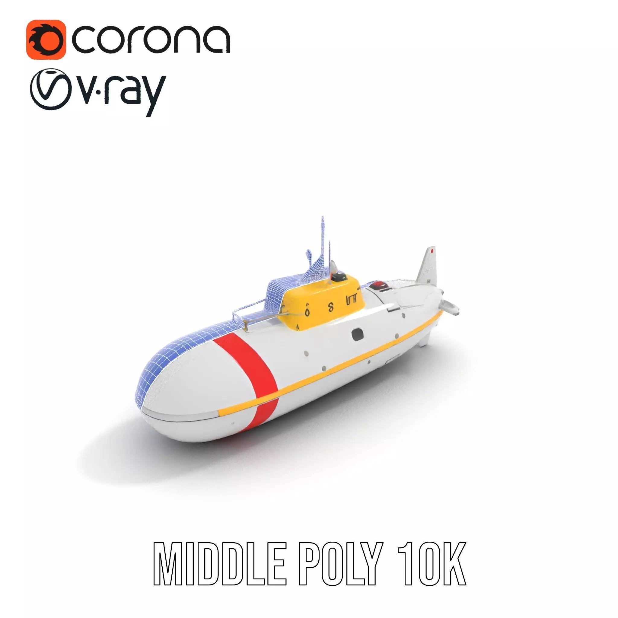Rescue Submarine model pack Low-poly 3D model_15