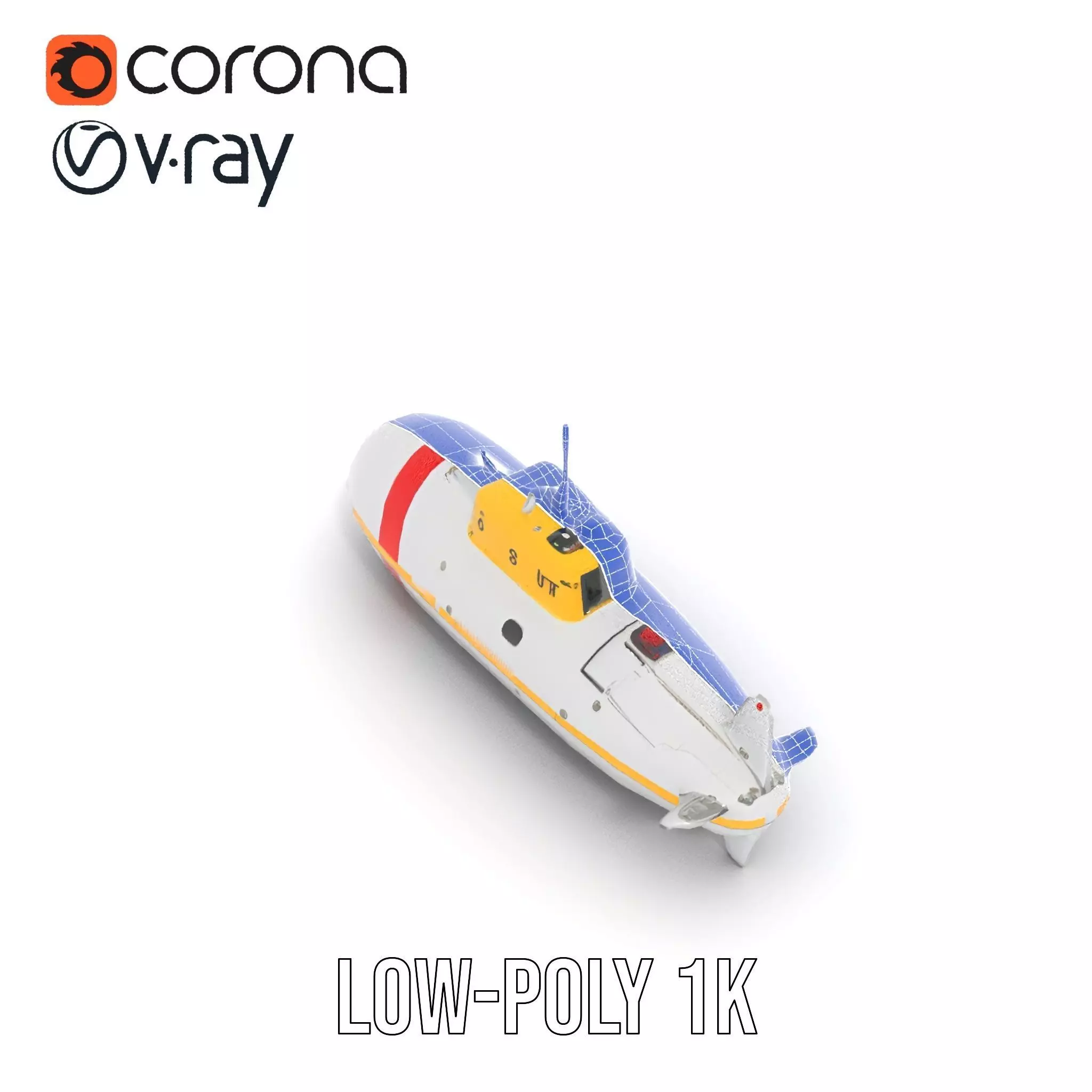 Rescue Submarine model pack Low-poly 3D model_14