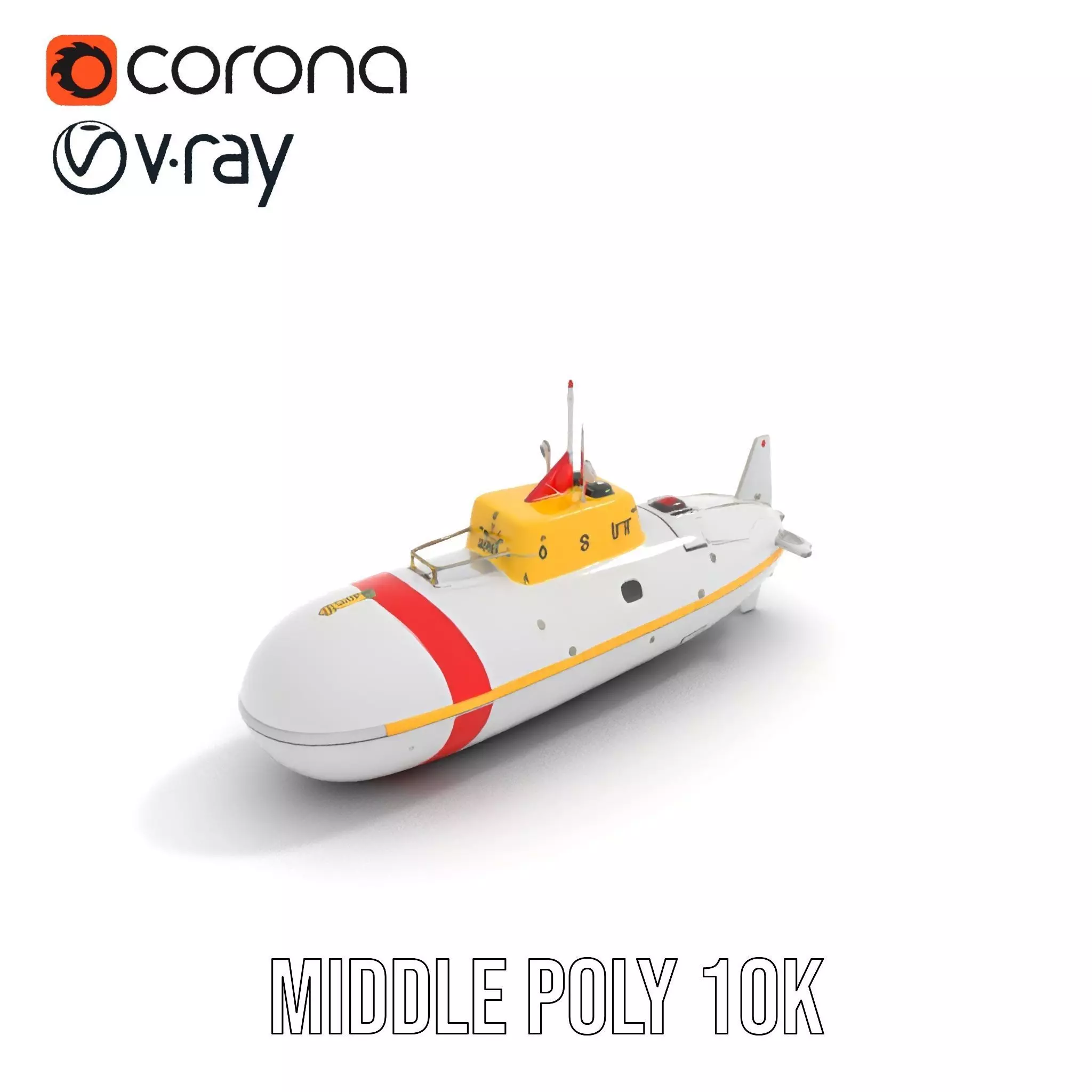 Rescue Submarine model pack Low-poly 3D model_5