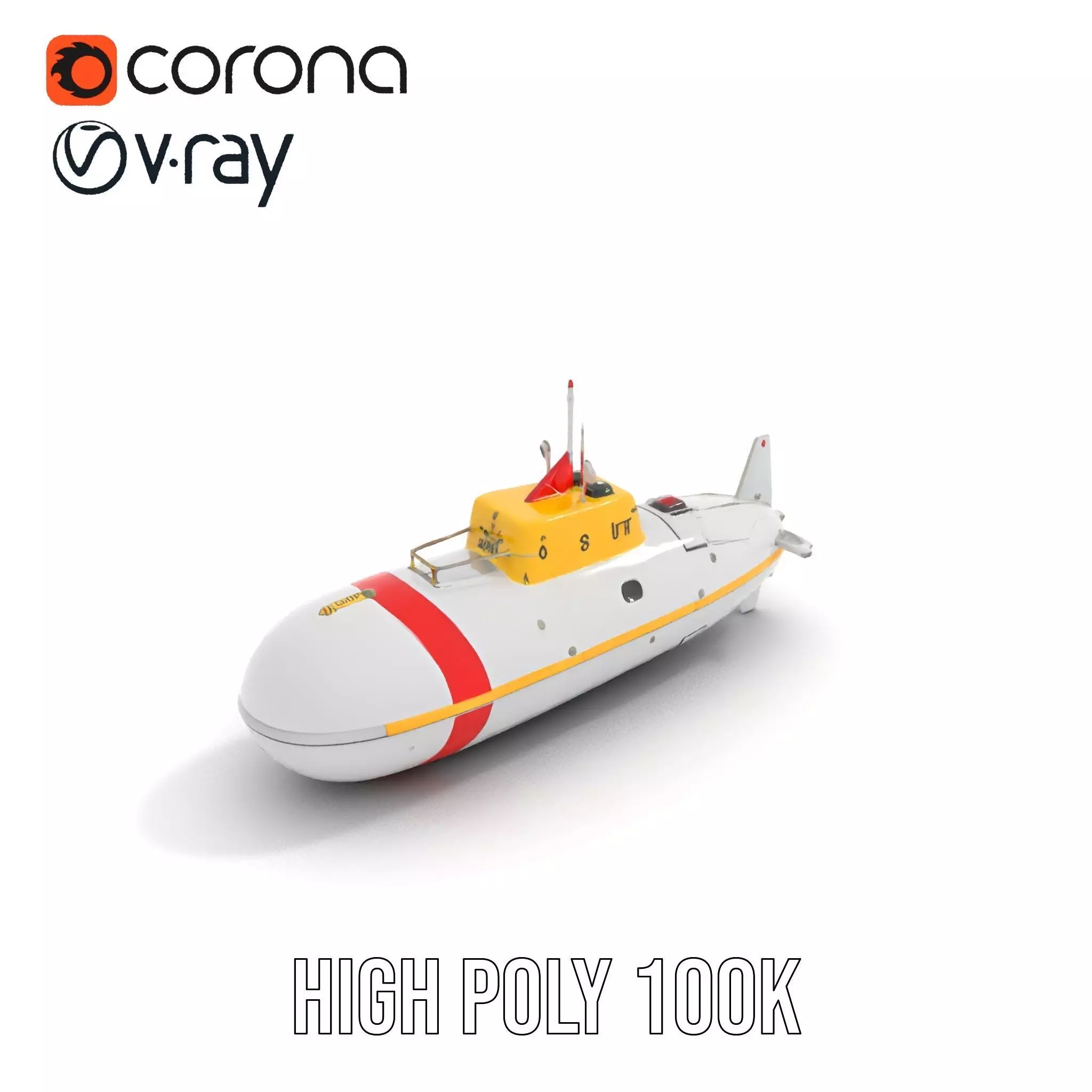 Rescue Submarine model pack Low-poly 3D model_17