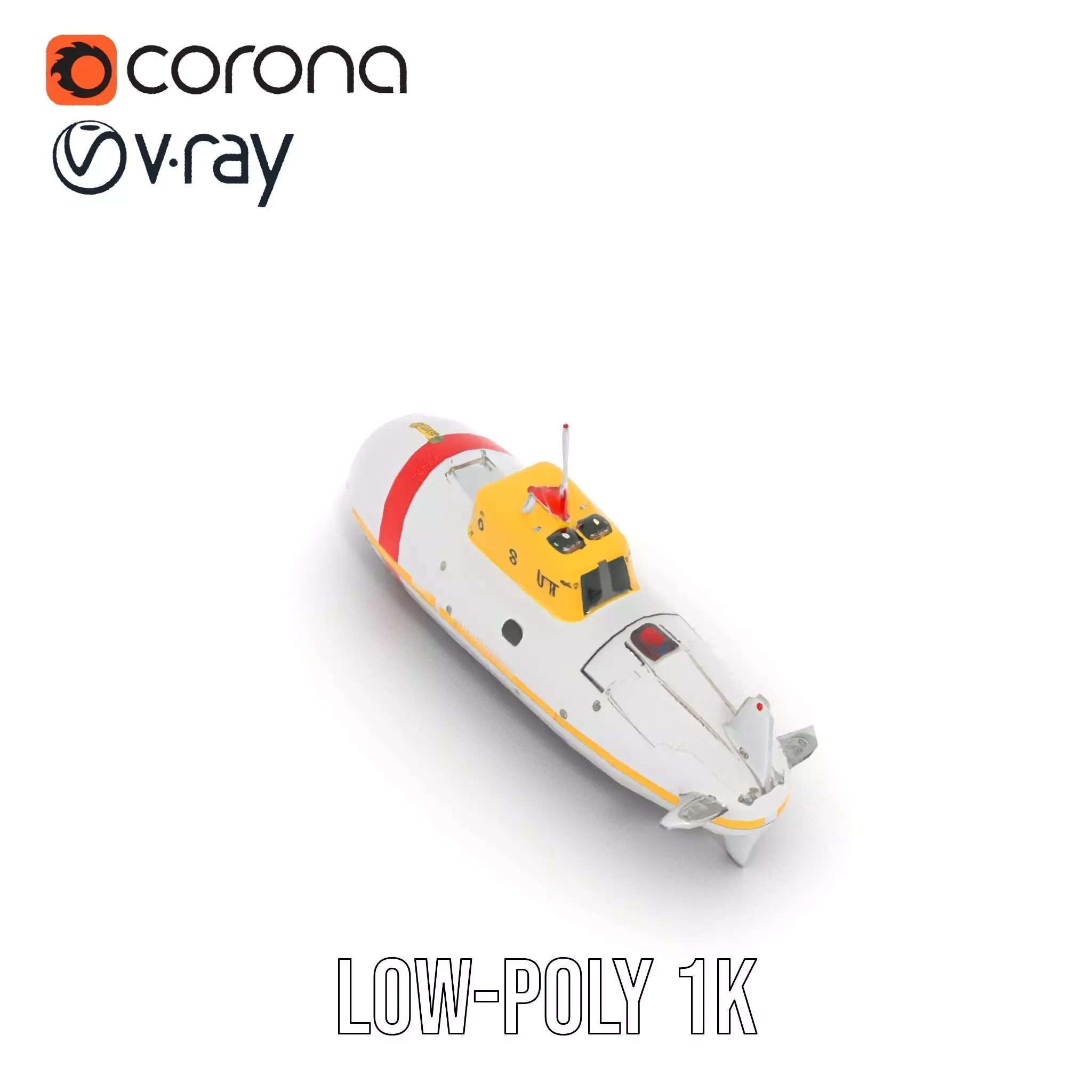 Rescue Submarine model pack Low-poly 3D model_12