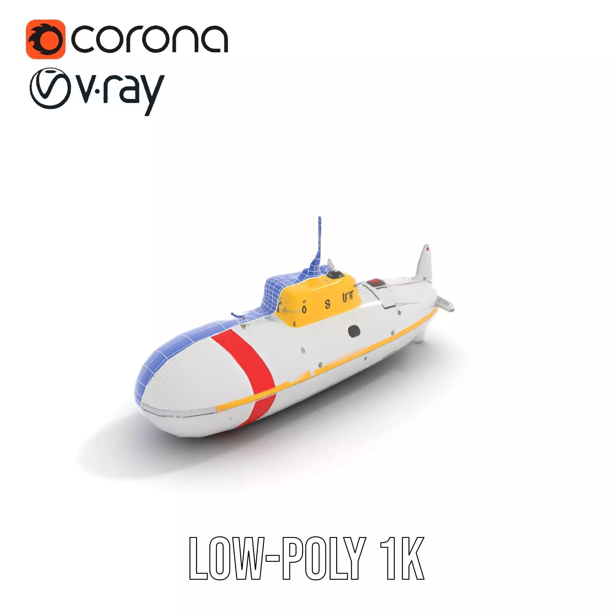 Rescue Submarine model pack Low-poly 3D model_19