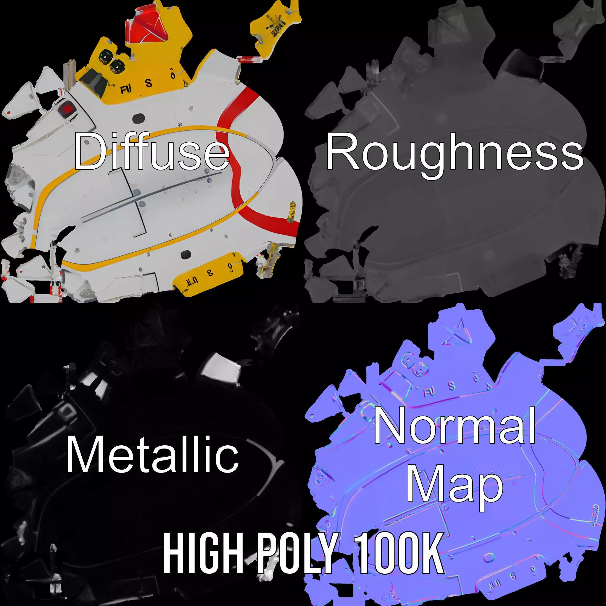 Rescue Submarine model pack Low-poly 3D model_3