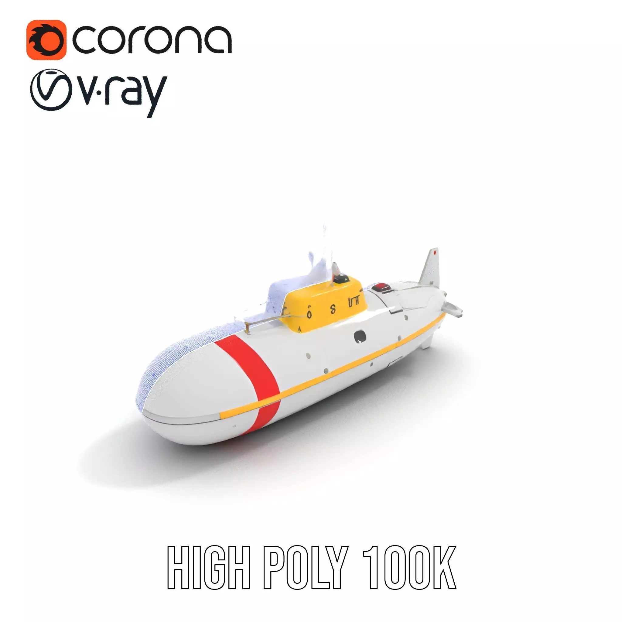 Rescue Submarine model pack Low-poly 3D model_23