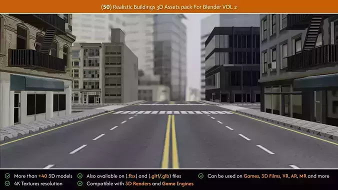 Realistic Buildings 3D Assets Pack For Blender Vol 2