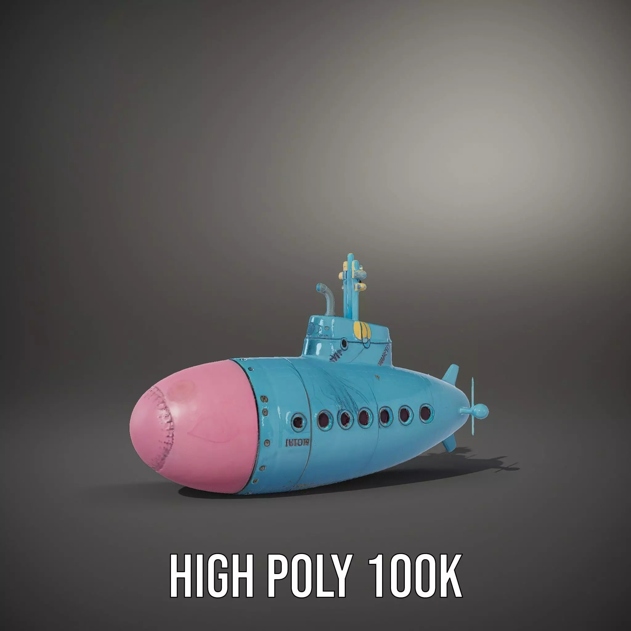 Cartoon Submarine model pack Low-poly 3D model_8