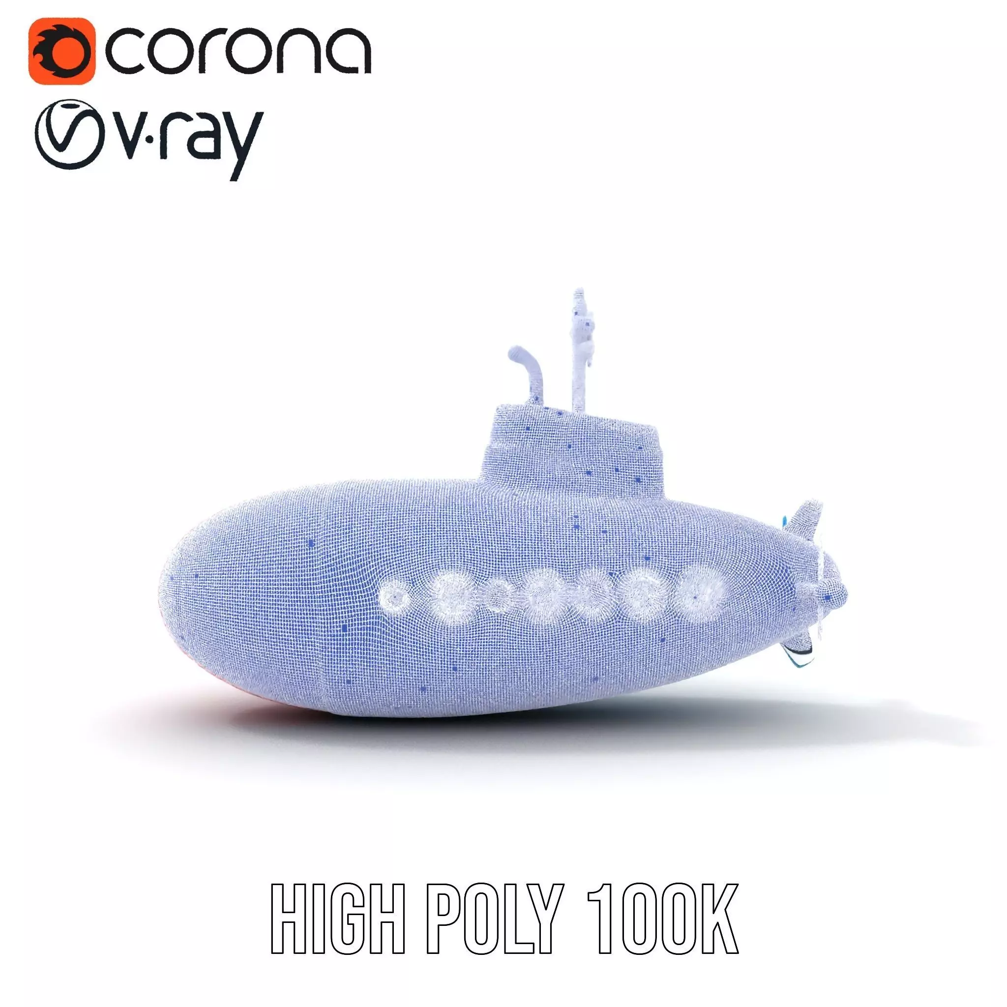 Cartoon Submarine model pack Low-poly 3D model_32