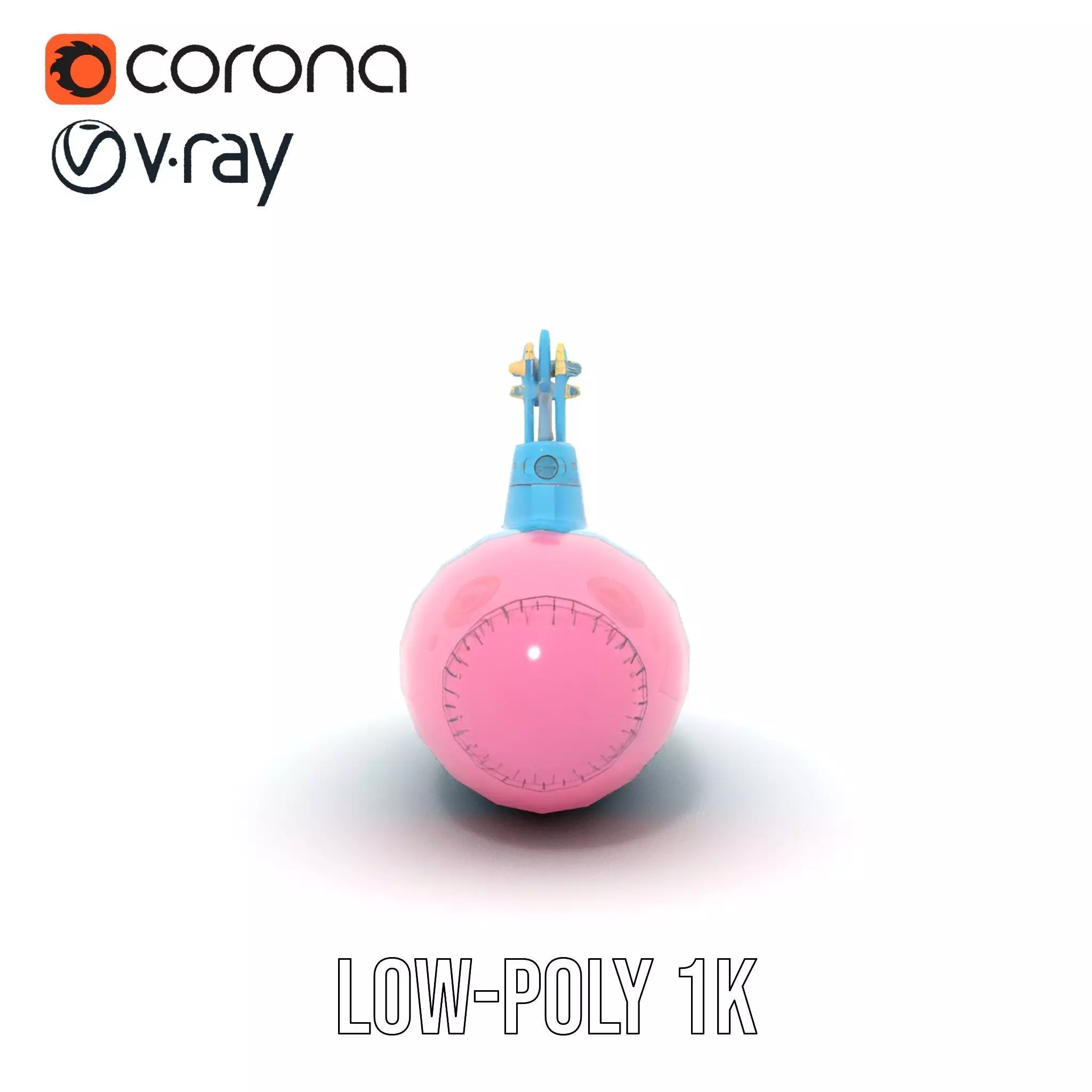 Cartoon Submarine model pack Low-poly 3D model_22