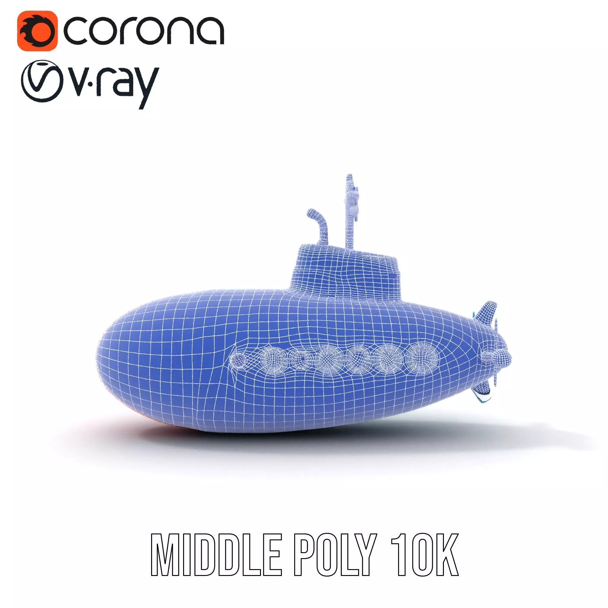 Cartoon Submarine model pack Low-poly 3D model_30